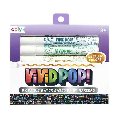 Vivid Pop! Water Based Paint Markers - Metallic - Set of 8