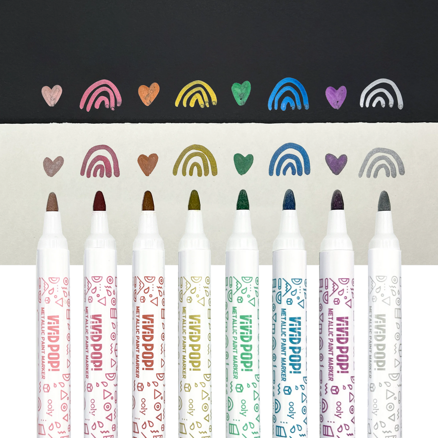 Vivid Pop! Water Based Paint Markers - Metallic - Set of 8