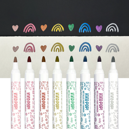 Vivid Pop! Water Based Paint Markers - Metallic - Set of 8