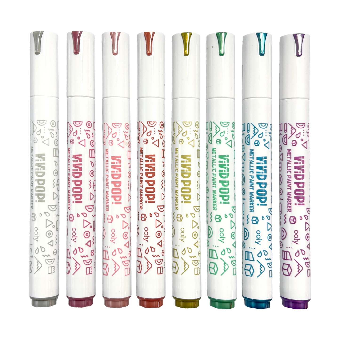 Vivid Pop! Water Based Paint Markers - Metallic - Set of 8