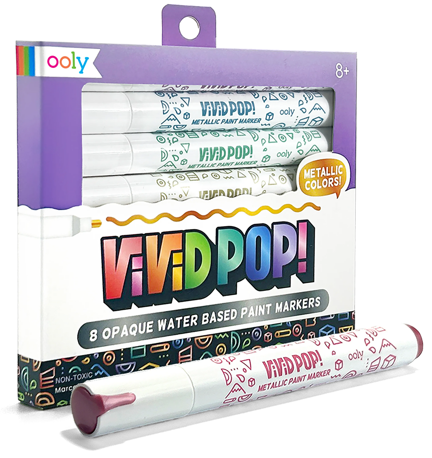 Vivid Pop! Water Based Paint Markers - Metallic - Set of 8