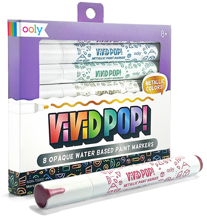 Vivid Pop! Water Based Paint Markers - Metallic - Set of 8