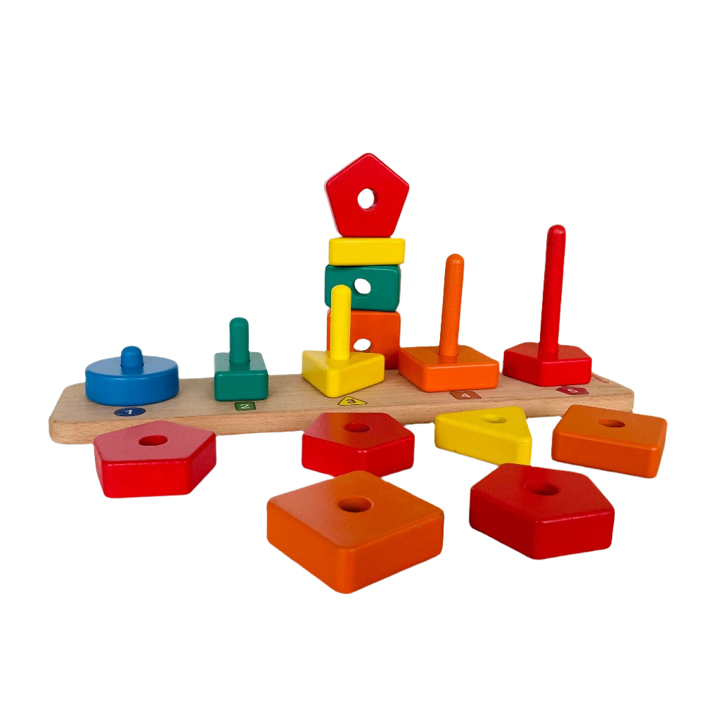 Open Ended 3 in 1 Stack and Sort Board With Lace-Motor Skills-Open Ended-Toycra