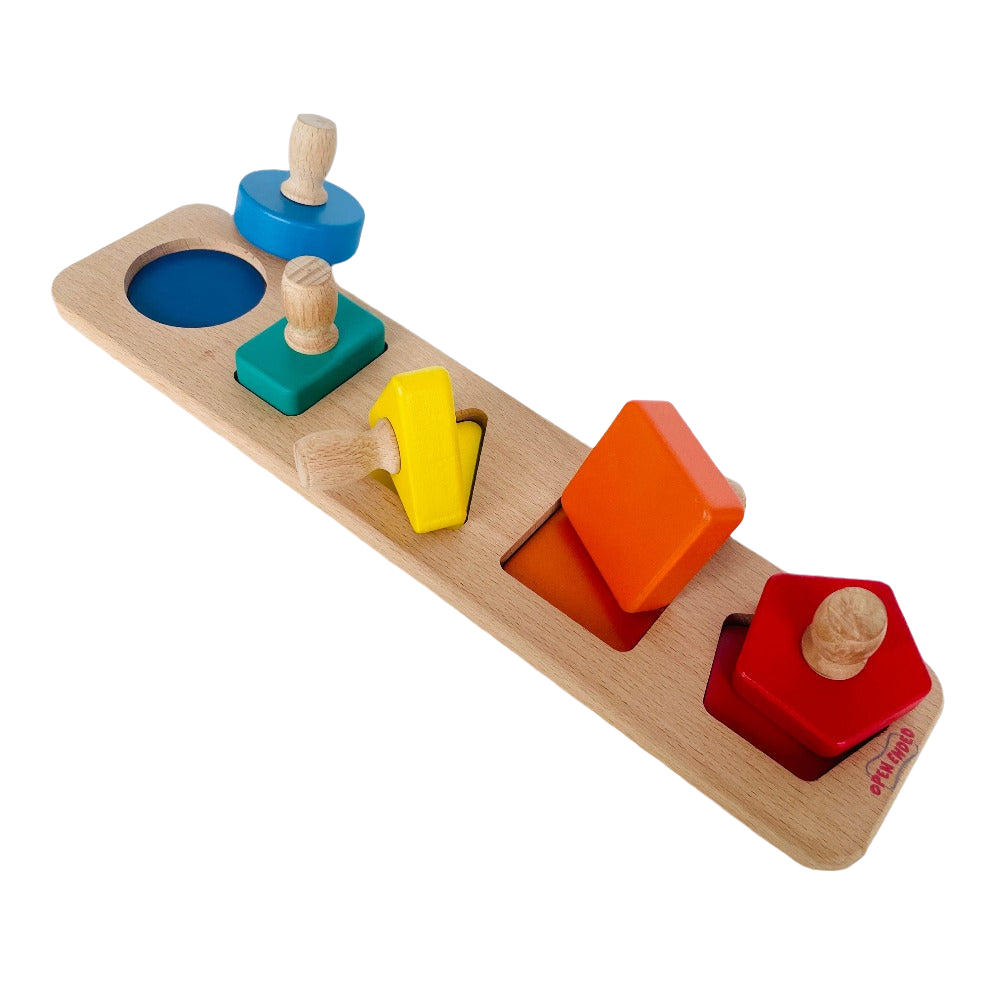 Open Ended First Jumbo Knob Wooden Shape Puzzle-Motor Skills-Open Ended-Toycra