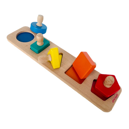 Open Ended First Jumbo Knob Wooden Shape Puzzle-Motor Skills-Open Ended-Toycra