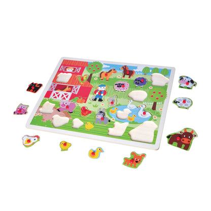 Open Ended Giant Peg Puzzle - Farm Animals-Puzzles-Open Ended-Toycra