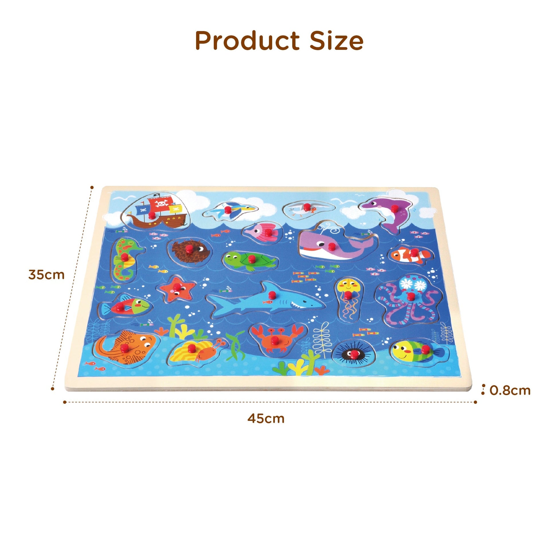 Open Ended Giant Peg Puzzle - Sea Animals-Puzzles-Open Ended-Toycra