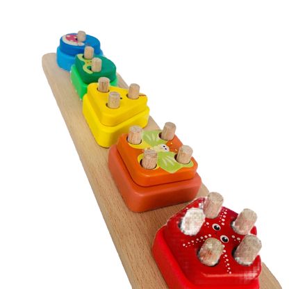 Open Ended Montessori Multi Peg Shape Stacker-Motor Skills-Open Ended-Toycra