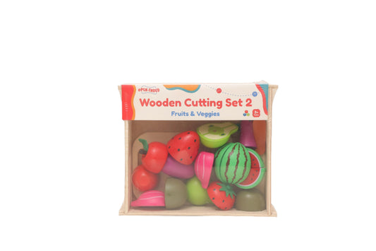 Open Ended Wooden Cutting Set 2- Fruits & Veggies