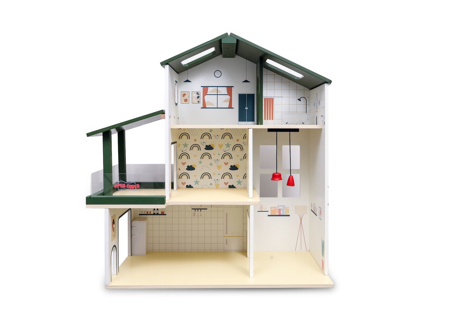 Open Ended Wooden Dollhouse - Modern Villa-Pretend Play-Open Ended-Toycra