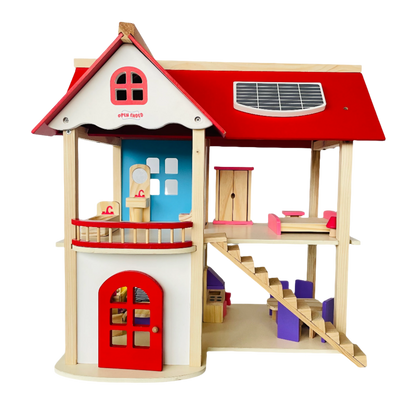 Open Ended Wooden Dollhouse - Redwood Cottage-Pretend Play-Open Ended-Toycra