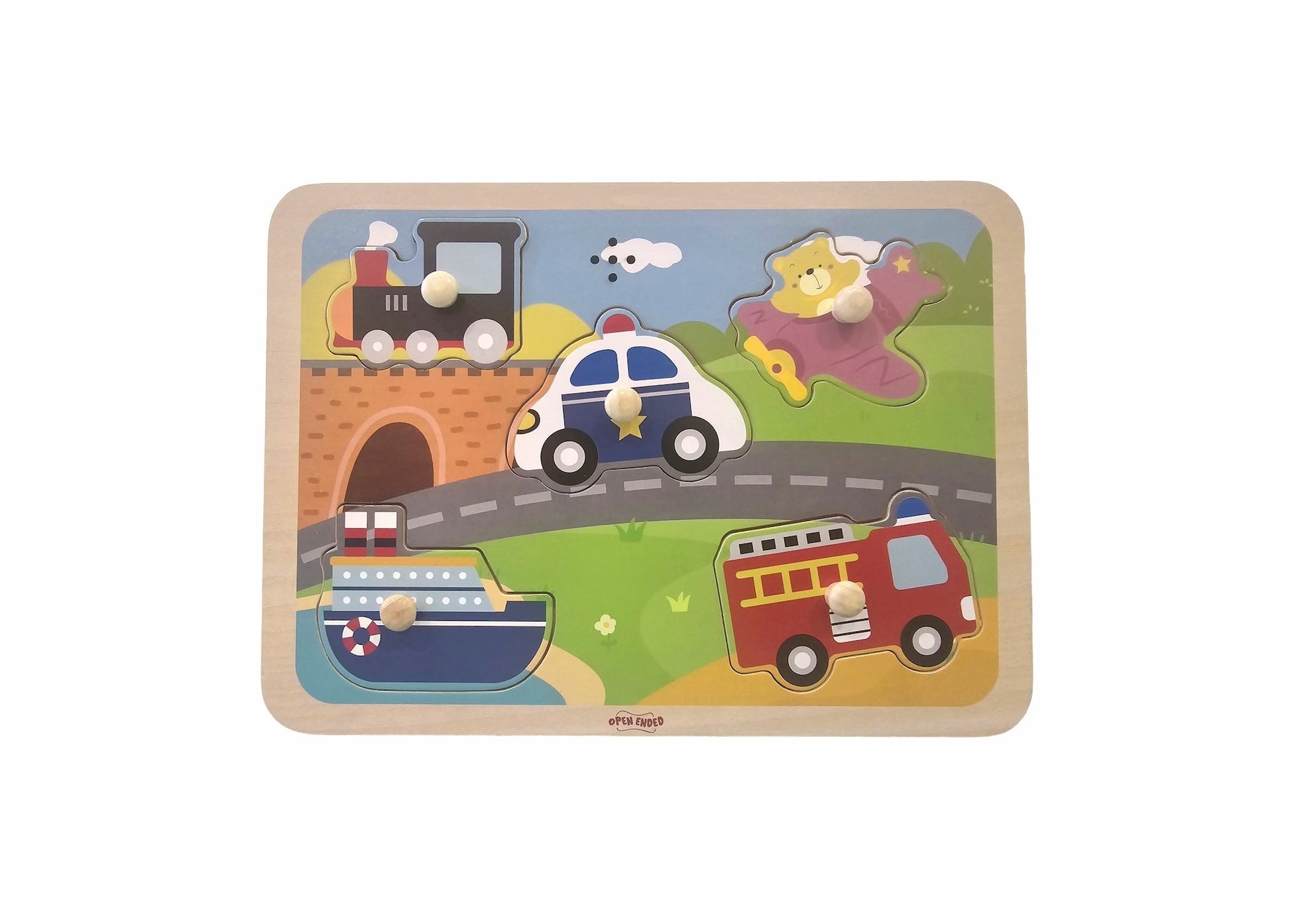 Open Ended Wooden Sound Puzzle - Vehicle-Puzzles-Open Ended-Toycra