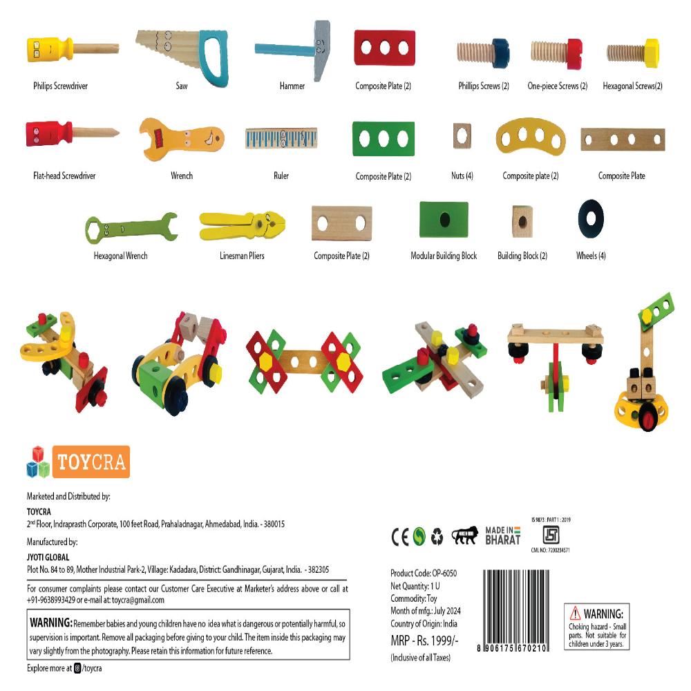 Open Ended Wooden Toolkit Suitcase-Pretend Play-Open Ended-Toycra