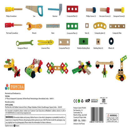 Open Ended Wooden Toolkit Suitcase-Pretend Play-Open Ended-Toycra