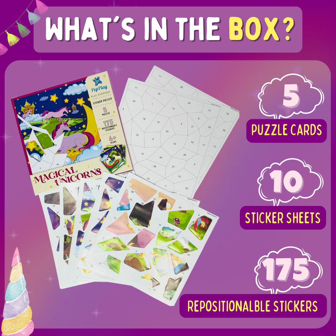 PEPPLAY STICKER PUZZLE- MAGICAL UNICORNS