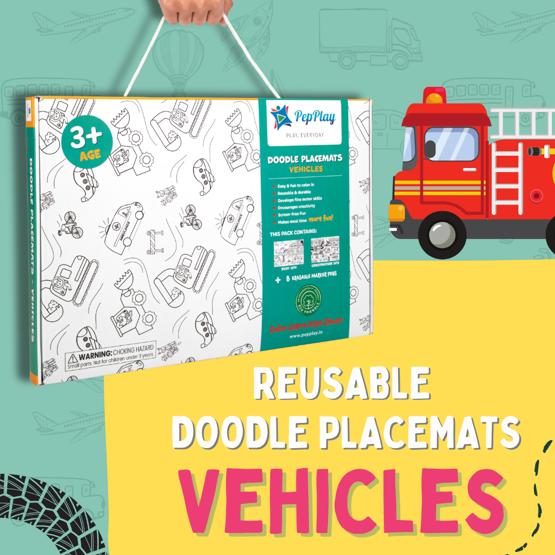 Doodle Placemats Set - Vehicle Series