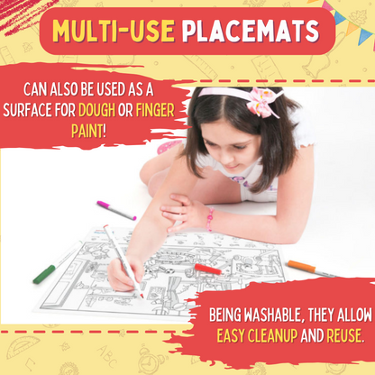 DOODLE PLACEMATS - FIND & COLOUR