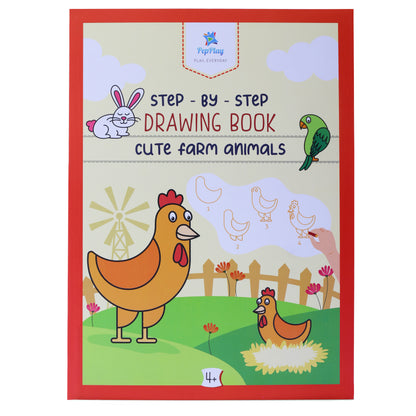 PEPPLAY STEP BY STEP DRAWING BOOK - CUTE FARM ANIMAL