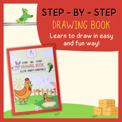 PEPPLAY STEP BY STEP DRAWING BOOK - CUTE FARM ANIMAL