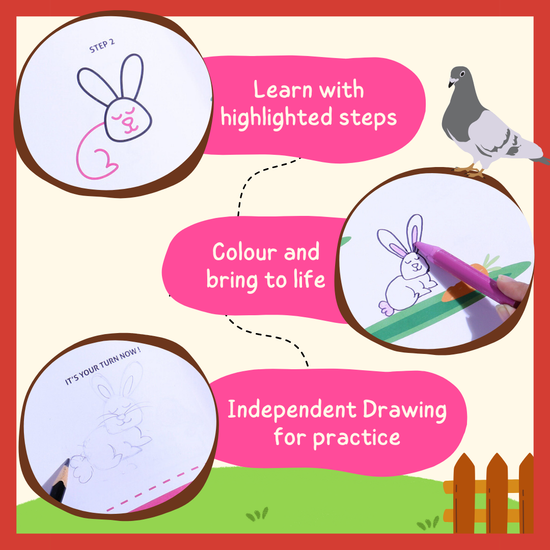 PEPPLAY STEP BY STEP DRAWING BOOK - CUTE FARM ANIMAL