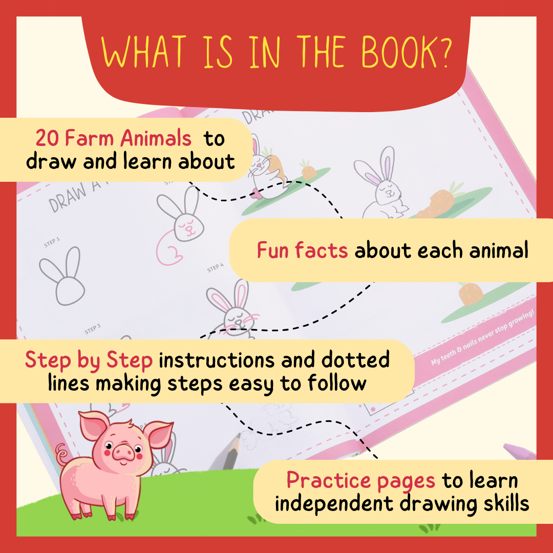 PEPPLAY STEP BY STEP DRAWING BOOK - CUTE FARM ANIMAL