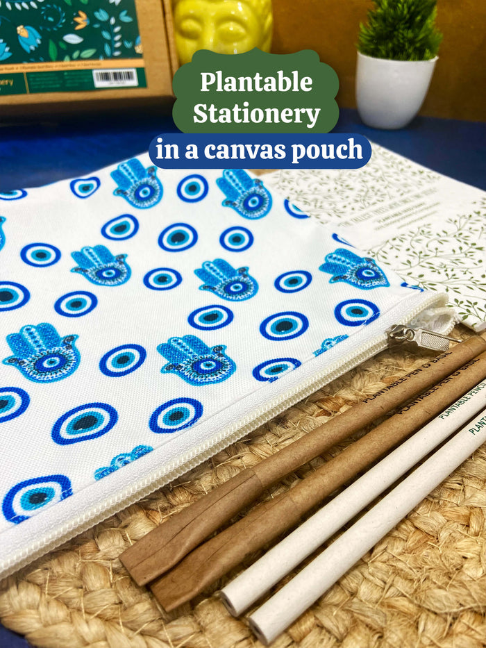 Plantable Stationery - Canvas Pouch, Seed Pen & Pencil