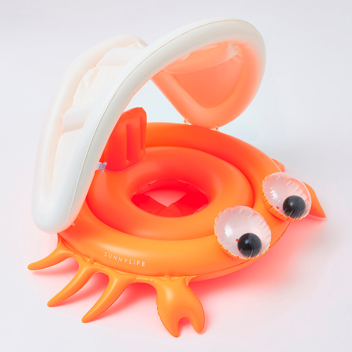 SUNNYLiFE orange color inflatable Baby Float with canopy Sonny the Sea Creature