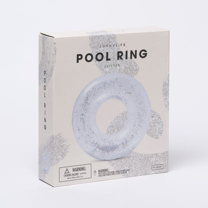 SUNNYLiFE transparent inflatable Pool Ring Glitter