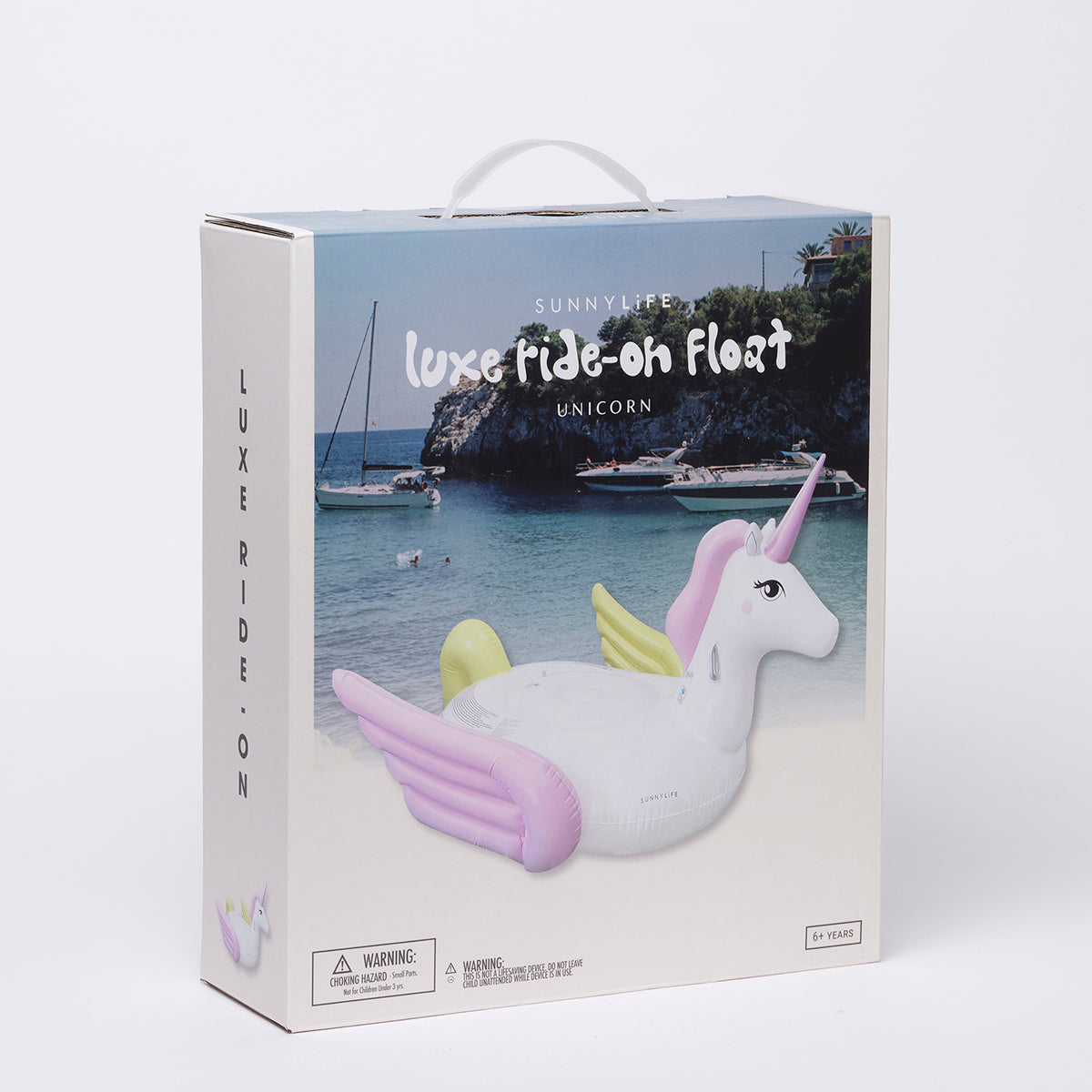 SUNNYLiFE pastel color inflatable Unicorn Luxe Ride-On Float