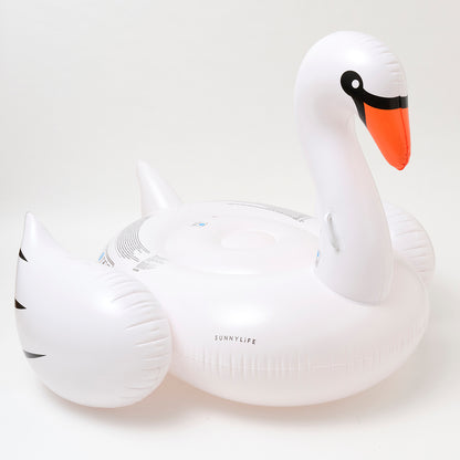 SUNNYLiFE white color inflatable Luxe Ride-On Float Swan