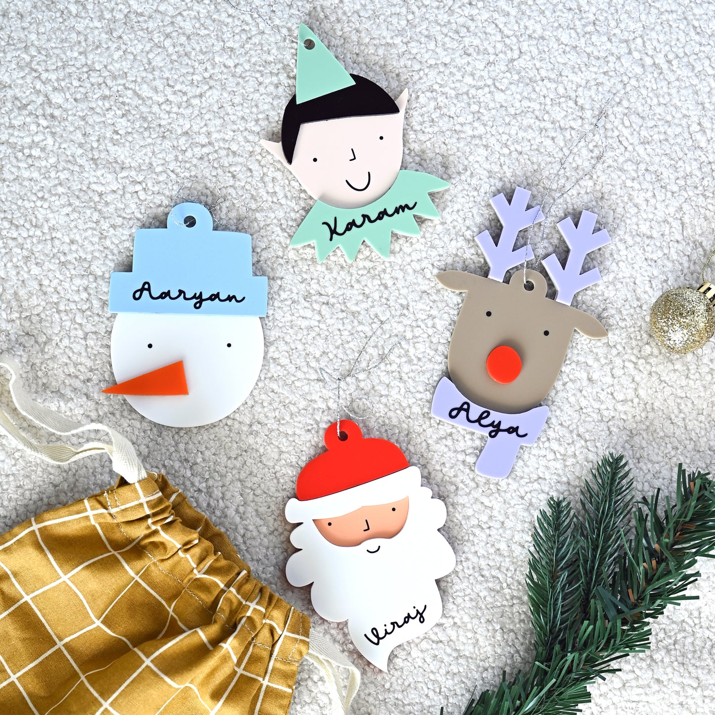 Personalised Layered Ornament | Snowman