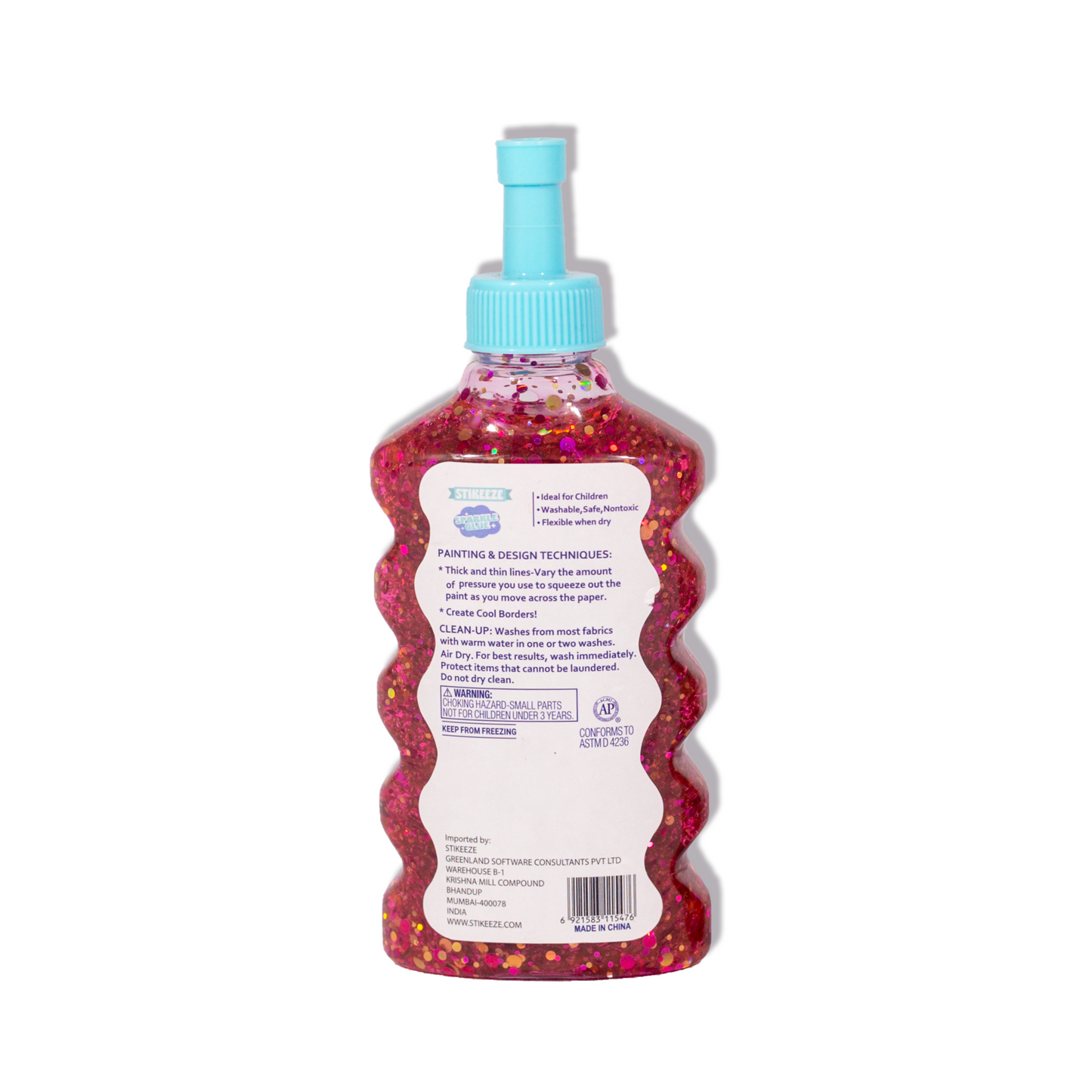 Stikeeze Sparkle Confetti Glue | Scarlet Sparkle | 177ml