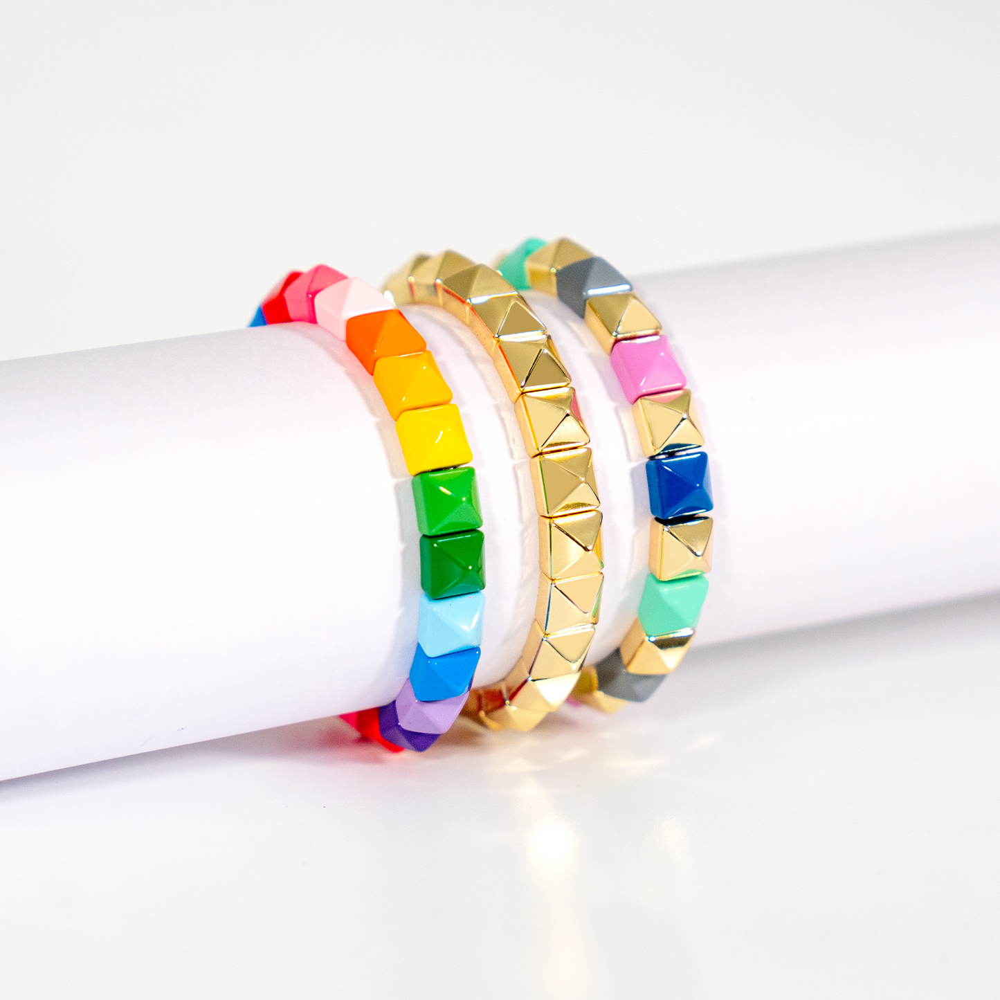 Spike Enamel Bracelet | Rainbow