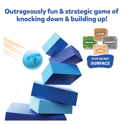 Skillmatics Block Game: Strike 7! | Strategic Game of Knocking Down & Building Up