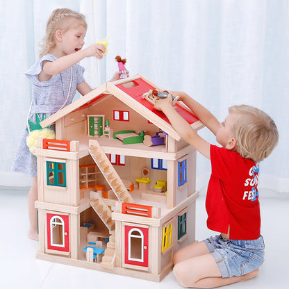 PLAYWELL WOODEN DOLL HOUSE