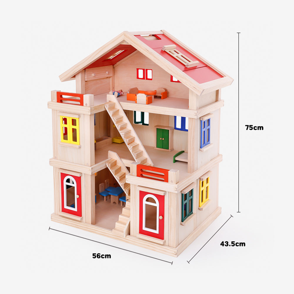 PLAYWELL WOODEN DOLL HOUSE