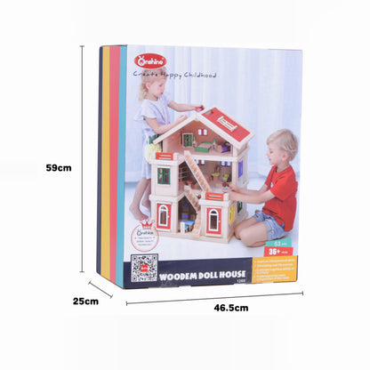 PLAYWELL WOODEN DOLL HOUSE