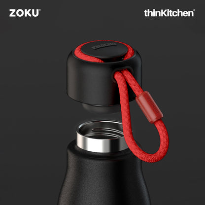 thinKitchen™ Zoku Stainless Steel Bottle, Black, 500ml