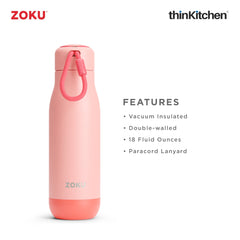 Zoku Black Camo 18 oz. Stainless Steel Bottle