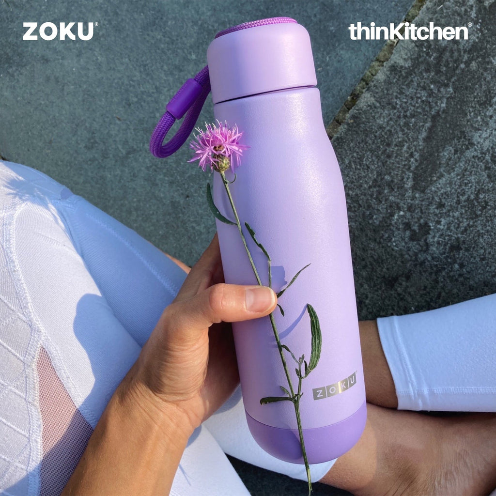 Zoku 18oz Stainless Steel Powder Coated Bottle Coral