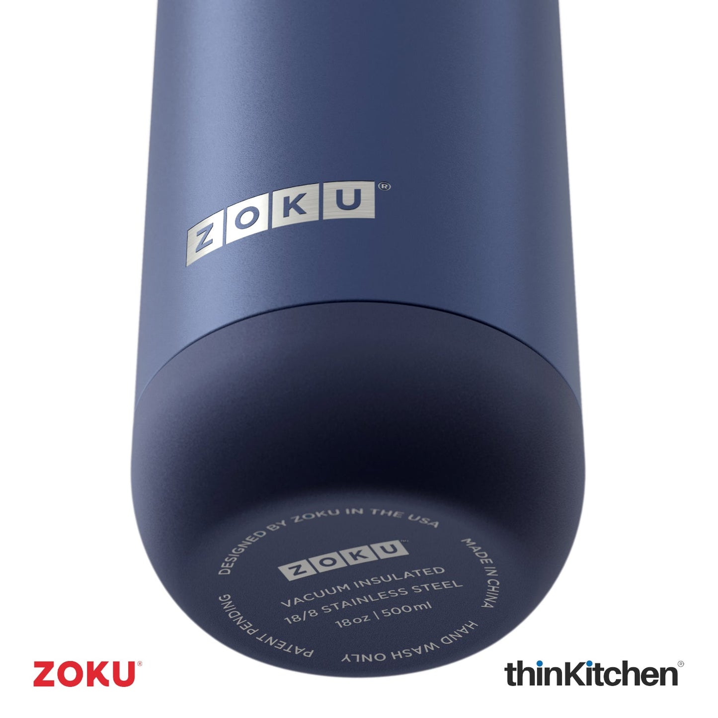 thinKitchen™ Zoku Navy Stainless Steel Bottle, 500ml