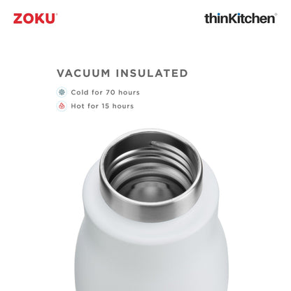 thinKitchen™ Zoku  White Pc Stainless Bottle, 750ml