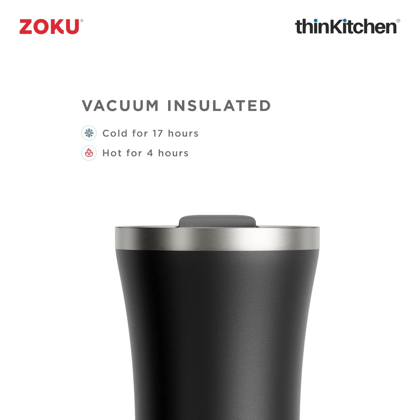 thinKitchen™ Zoku Black 3in1 Tumbler, 350ml