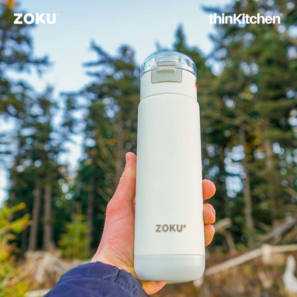 thinKitchen™ Zoku White Stainless Flip Top Bottle, 500ml