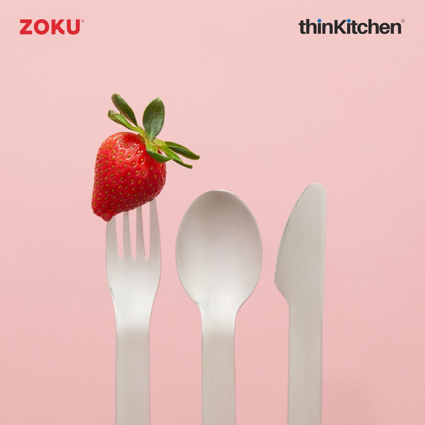 Zoku Stainless Steel Kids Pocket Utensil Set - Black