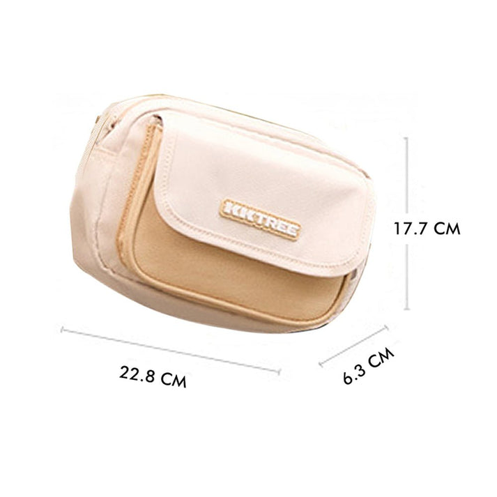 Little Surprise Box Beige Canvas Material Casual Sling Bag for Kids