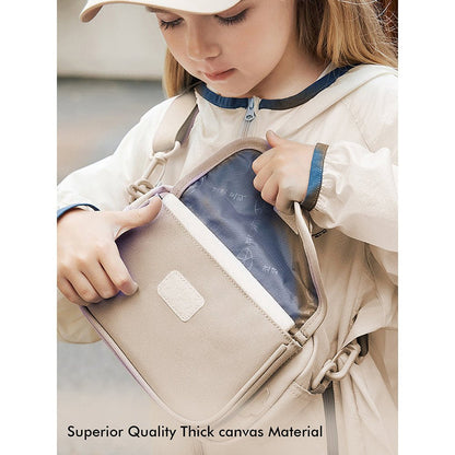 Little Surprise Box Beige Canvas Material Casual Sling Bag for Kids