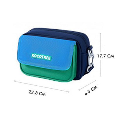 Little Surprise Box Blue & Green Canvas Material Casual Sling Bag for Kids