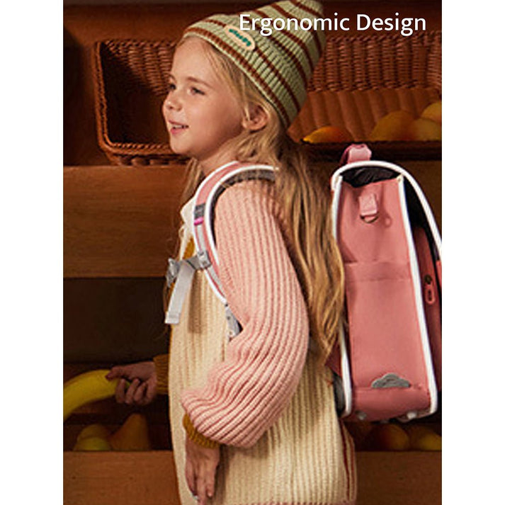 Little Surprise Box Coral Peach Rectangle style Backpack for Kids, Large