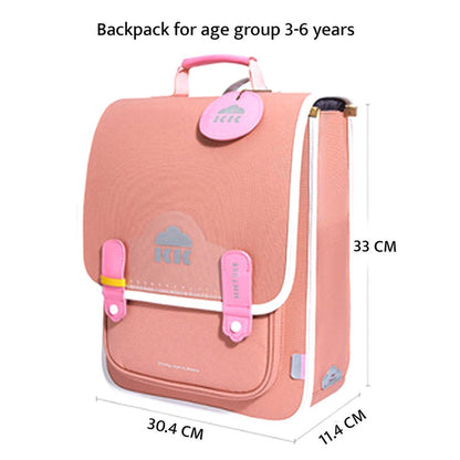 Little Surprise Box Coral Peach Rectangle style Backpack for Kids, Medium